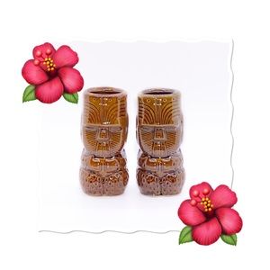 Tiki Shot Glasses #4466 Brown Ceramic